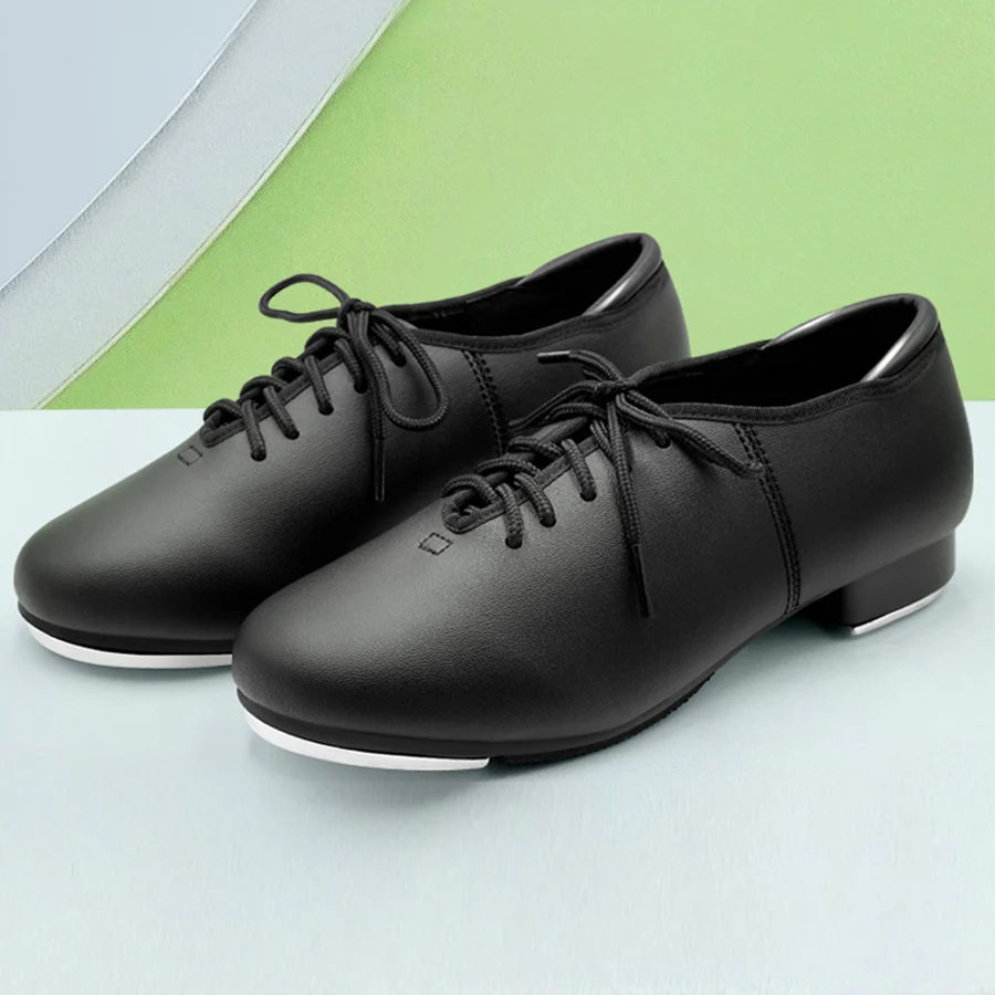 Women's Black 3cm Heel Tap Shoes With Lace-up Dance Shoes