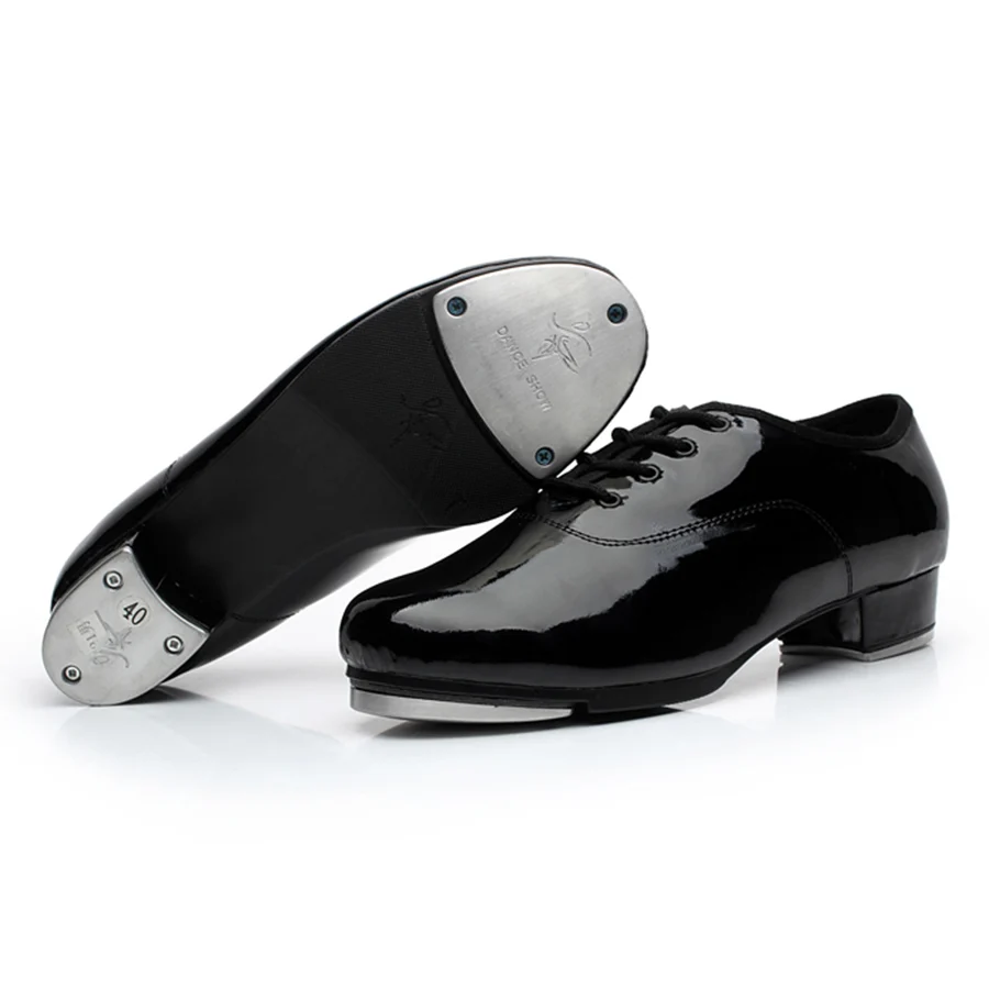 Women's Black 3cm Heel Lace-up Tap Shoes  Dance Shoes