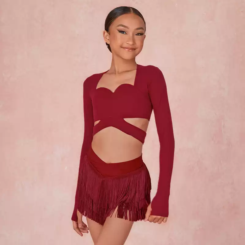 Z Girls Tassel Swing Dance Skirts Practice Dancewear