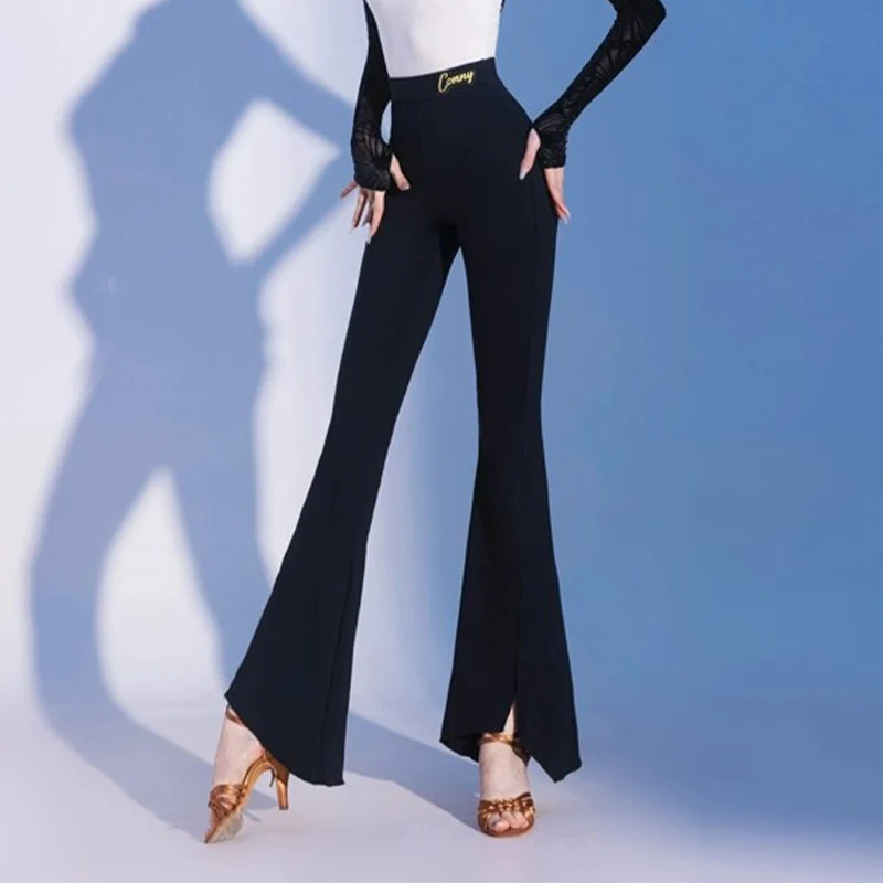 Women's Black High Waist Pants Dance Wear Training Performance Pants