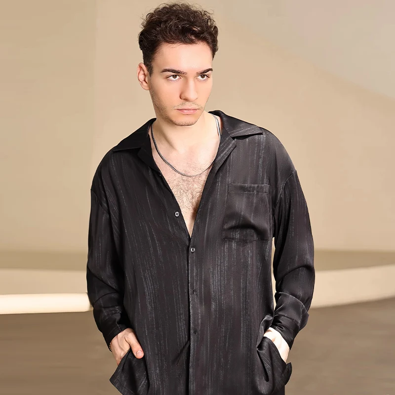 YES Men's Long-Sleeve  Latin Dance Tops Dance Wear