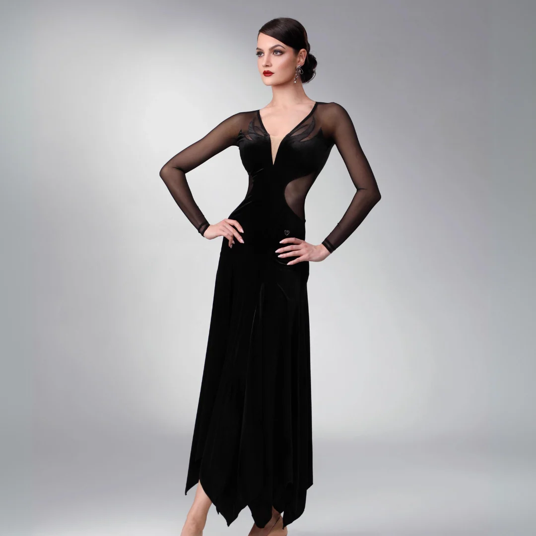 TID Customisable Women's Long Sleeve Dance Dresses Performance Competition Dancewear