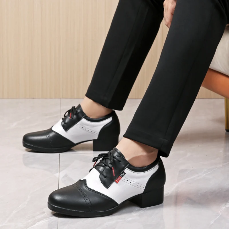 Men's 4cm Leatherette Heels Ballroom Dance Shoes
