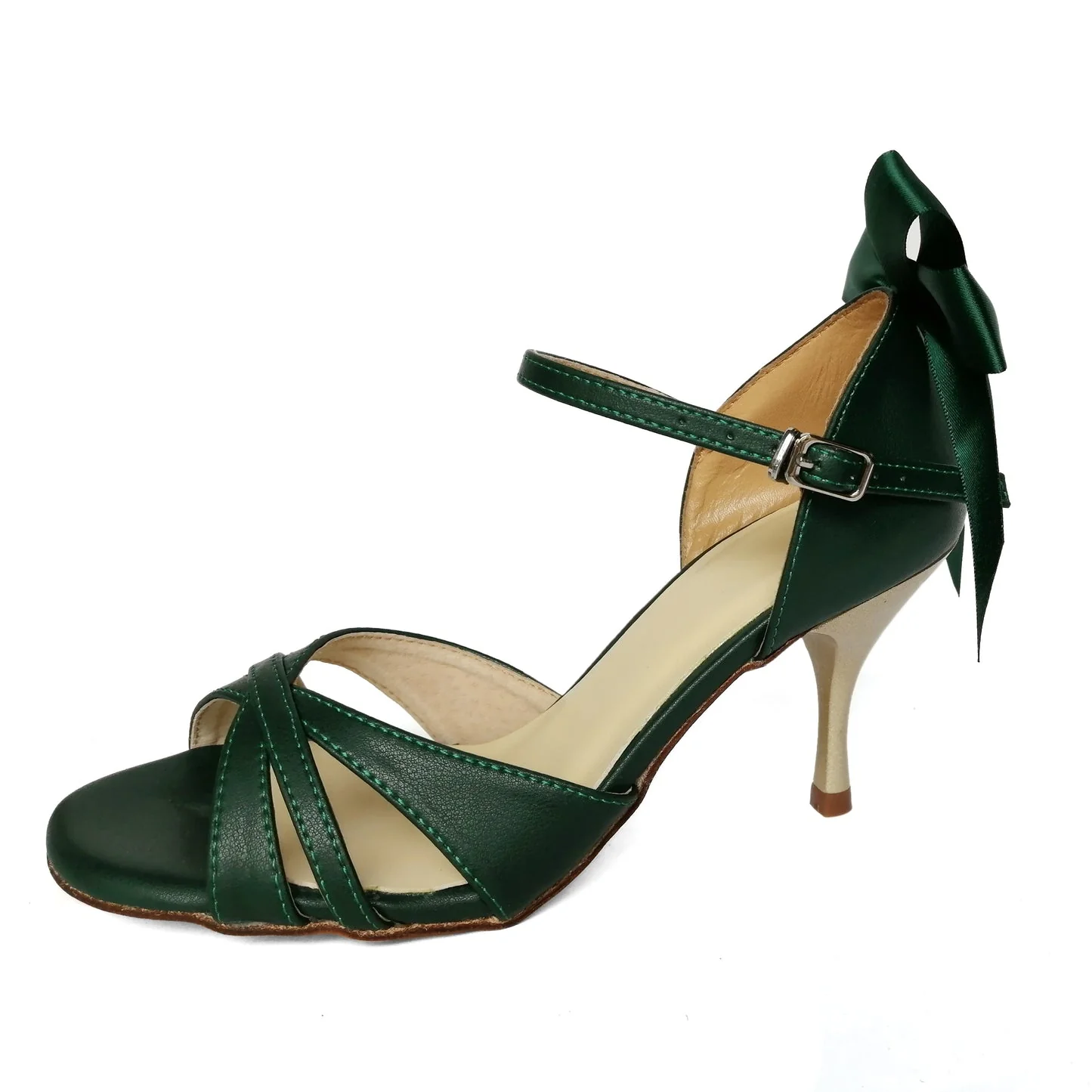 SHJ Women's Green Real Leather 7cm/9cm Heels Dance Shoes Tango Shoes