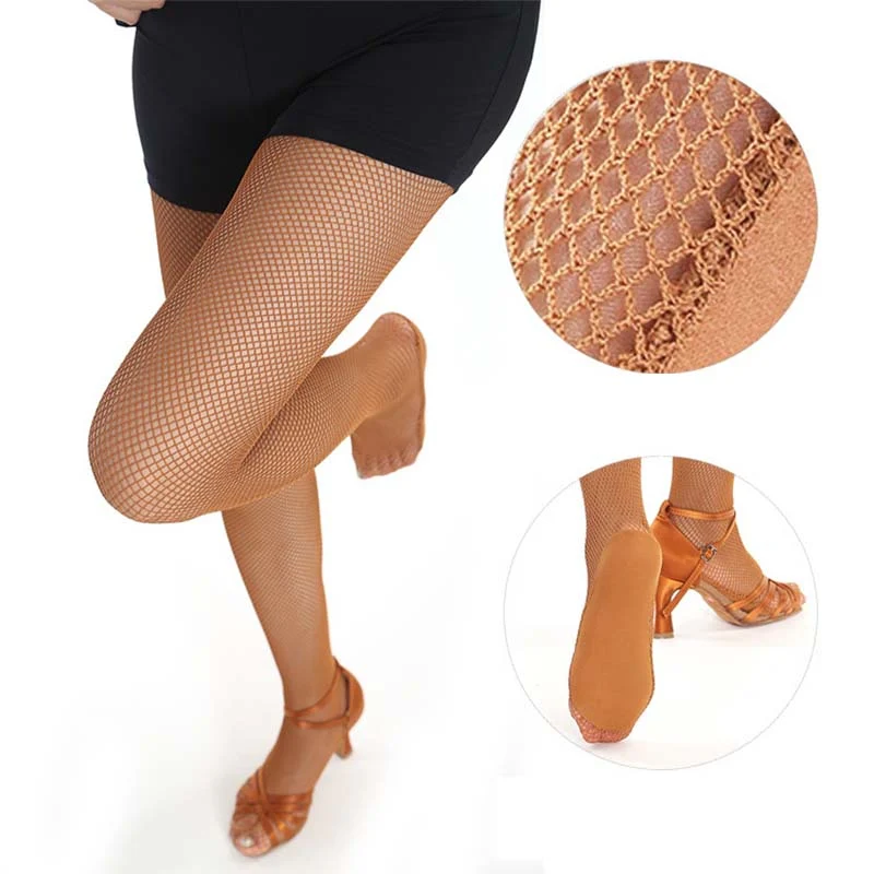 Women's Professional Hard Mesh Latin Dance Socks Dance Competition Socks Pantyhose Tights