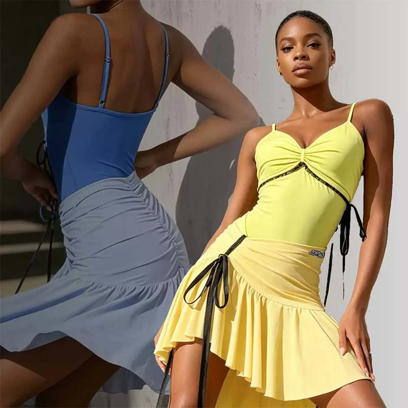 YJFY Women's Candy Latin Dance Dress Dance Wear Training Performance Dress