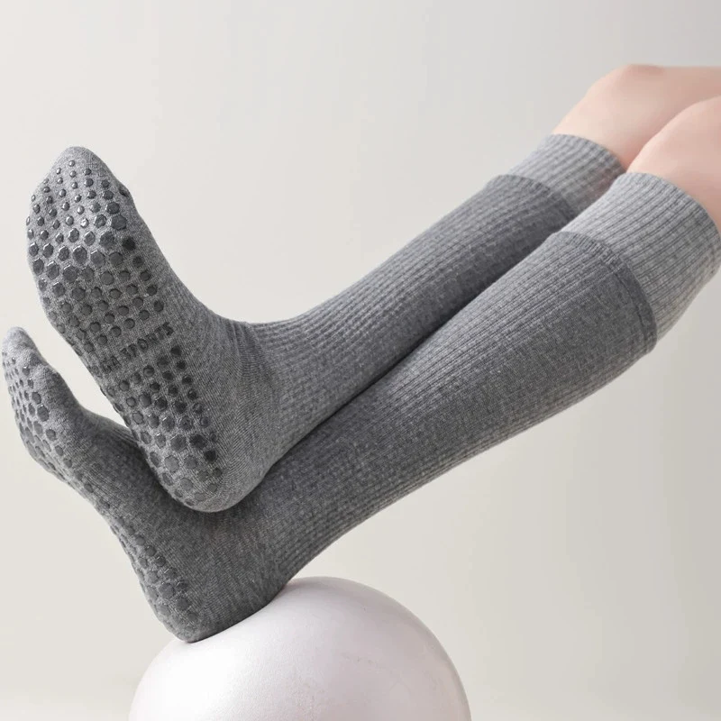 Yoga Pilates Knit Cotton Grip Long Socks