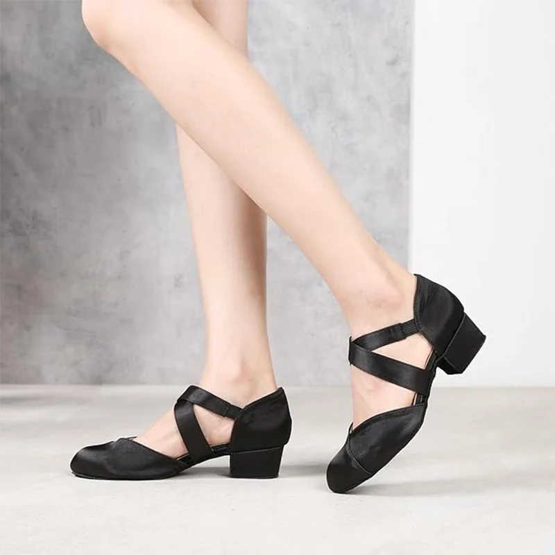 DS Women's Satin 3.5cm/6cm Heels Ballroom Dance Shoes Swing Dance Shoes