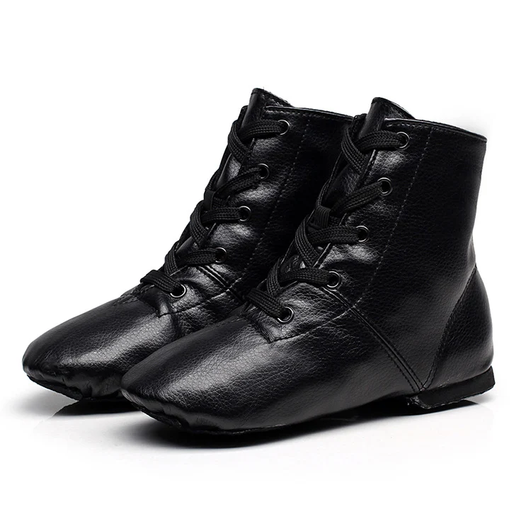 Black PU leather high-top Jazz shoes/Ballet Slipper