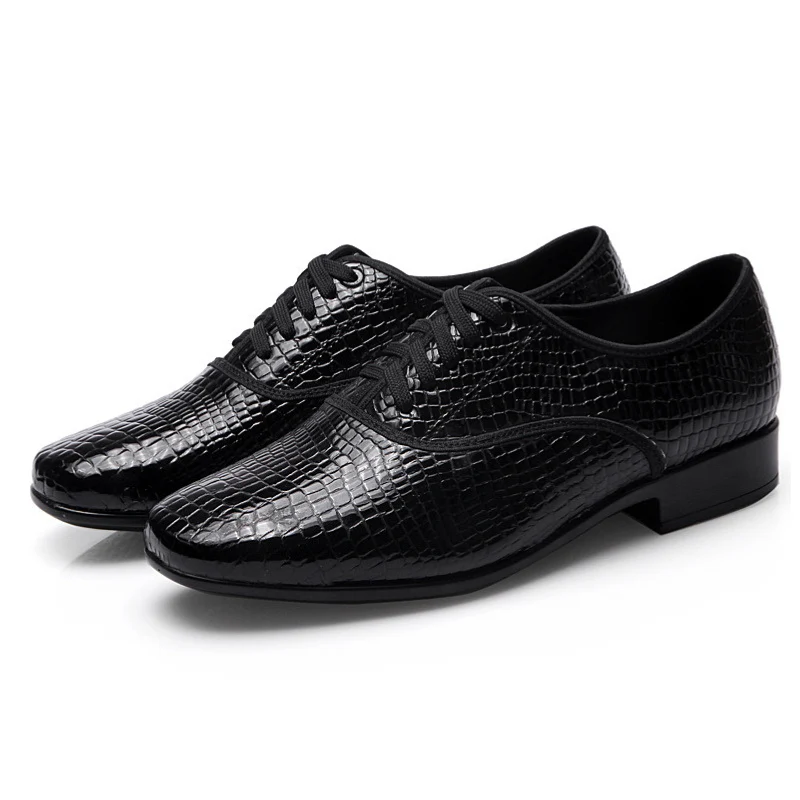 Men's 2.5cm Black Leatherette Heels Ballroom Dance Shoes