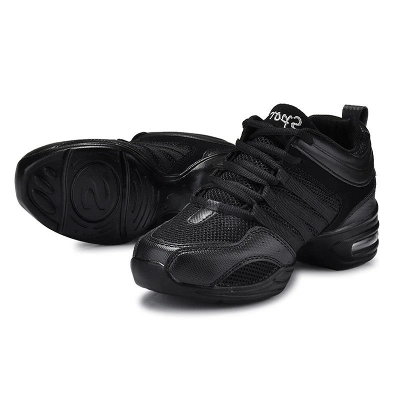 Women's Mesh Lace-up 4.5cm Heel Dance Sneakers Practice Dance Shoes Jazz Dance