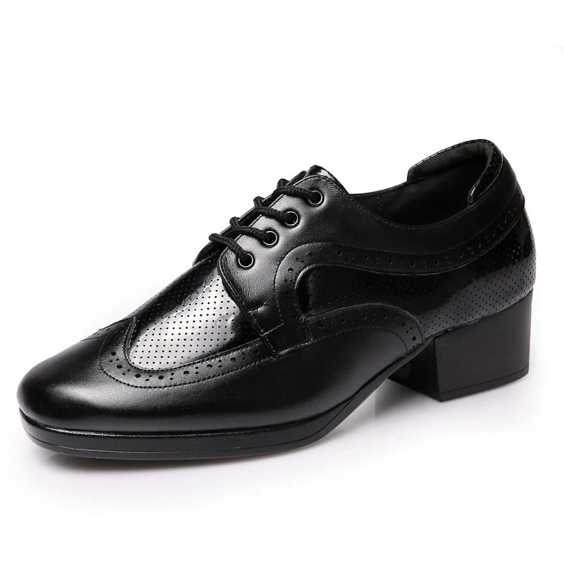 KCDANCE Men's 4.5cm Leatherette Heels Ballroom Dance Shoes