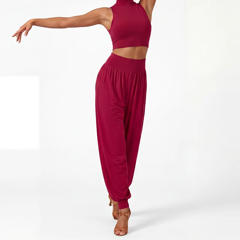 DS Women's High Waist Latin Pants Latin Dance Wear Training Performance Pants