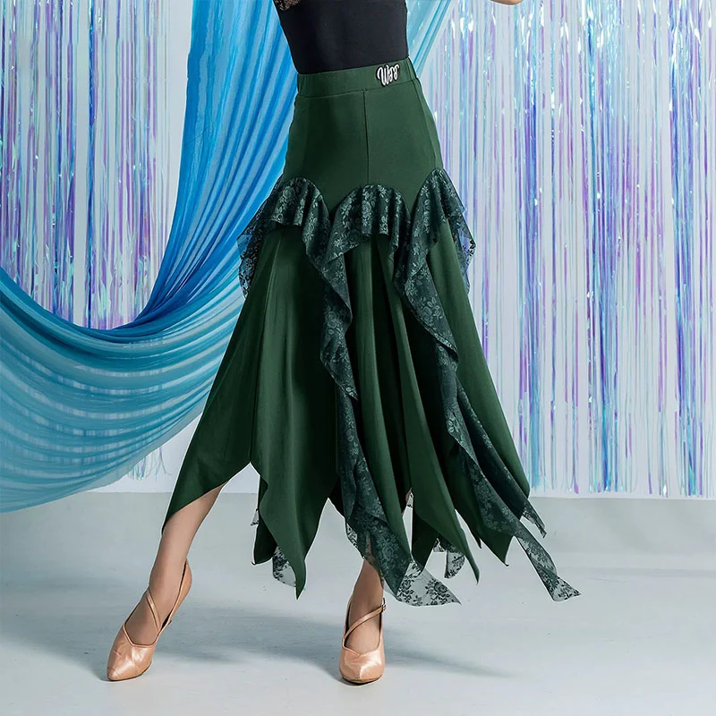 WJJ Women's Lace Modern Ballroom Dance Skirts Dance Wear Dance Training Performance Skirt