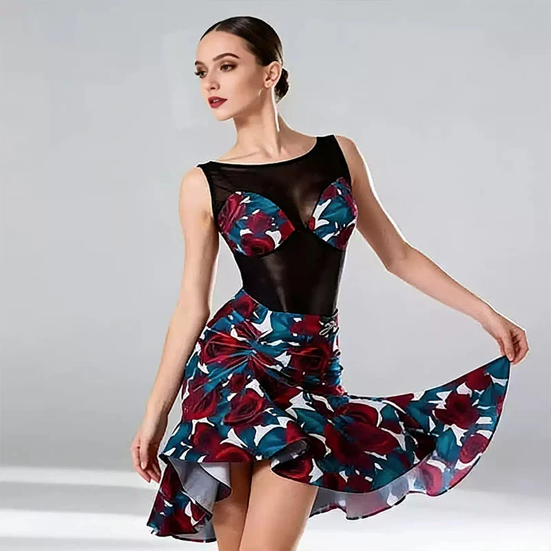 YJFY Women's  Latin Dance Skirt Dance Wear Training Performance Skirts
