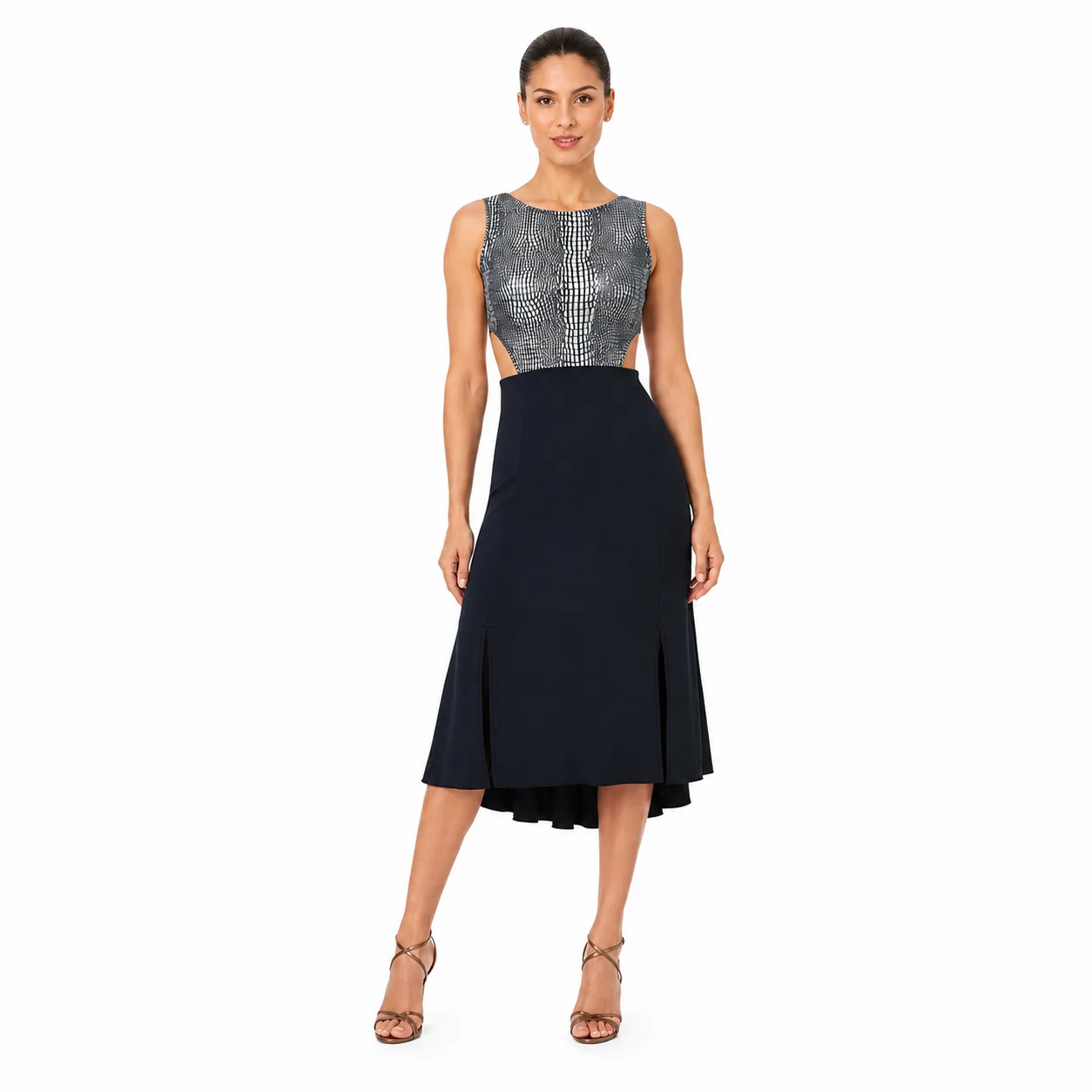 DS Women's Black Dance Dress Latin Dance Wear Training Performance Dress