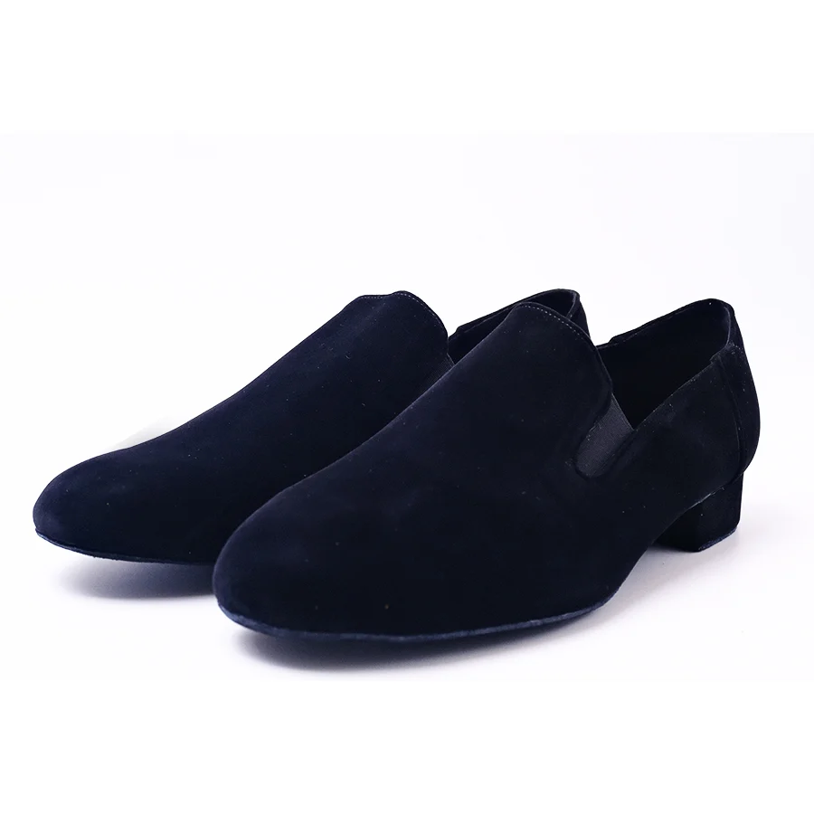 Men's 2cm Black Leatherette Heels Ballroom Dance Shoes