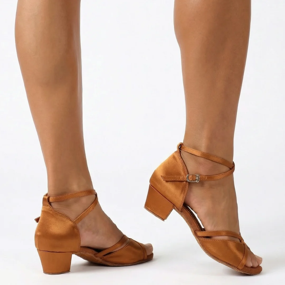 Women's Satin 3.5cm Heel Ballroom Dance Shoes Latin Dance Shoes - Image 2
