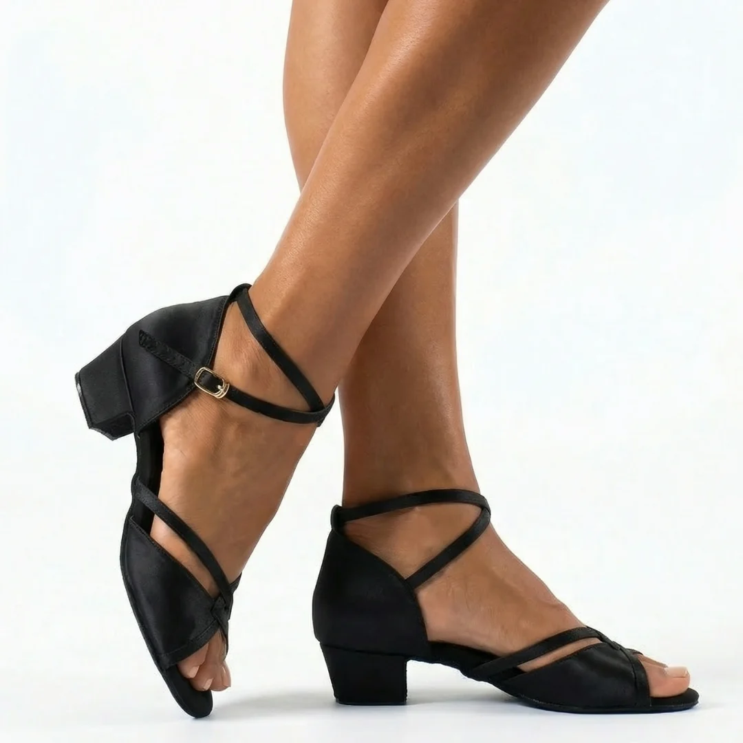 Women's Satin 3.5cm Heel Ballroom Dance Shoes Latin Dance Shoes - Image 3