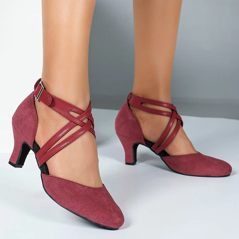 Women's Suede Customized Heel  Ballroom Dance Shoes Modern Dance Shoes