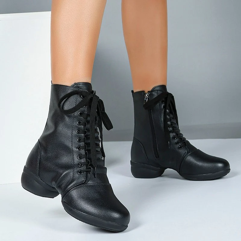 Women's Leatherette 4cm Heel With Lace-up Dance Shoes Jazz Shoes