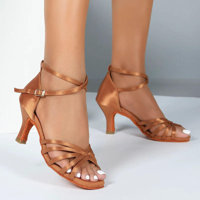 Women's Satin Ballroom Dance Shoes Latin Dance Shoes