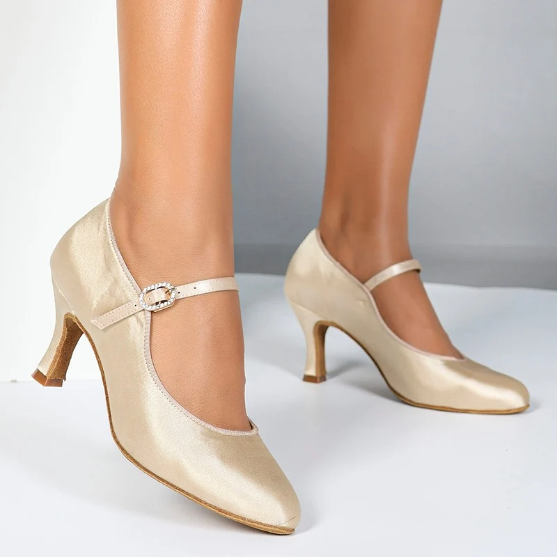 Women's Satin 7.5cm Heel Modern Dance  Shoes Ballroom Dance Shoes