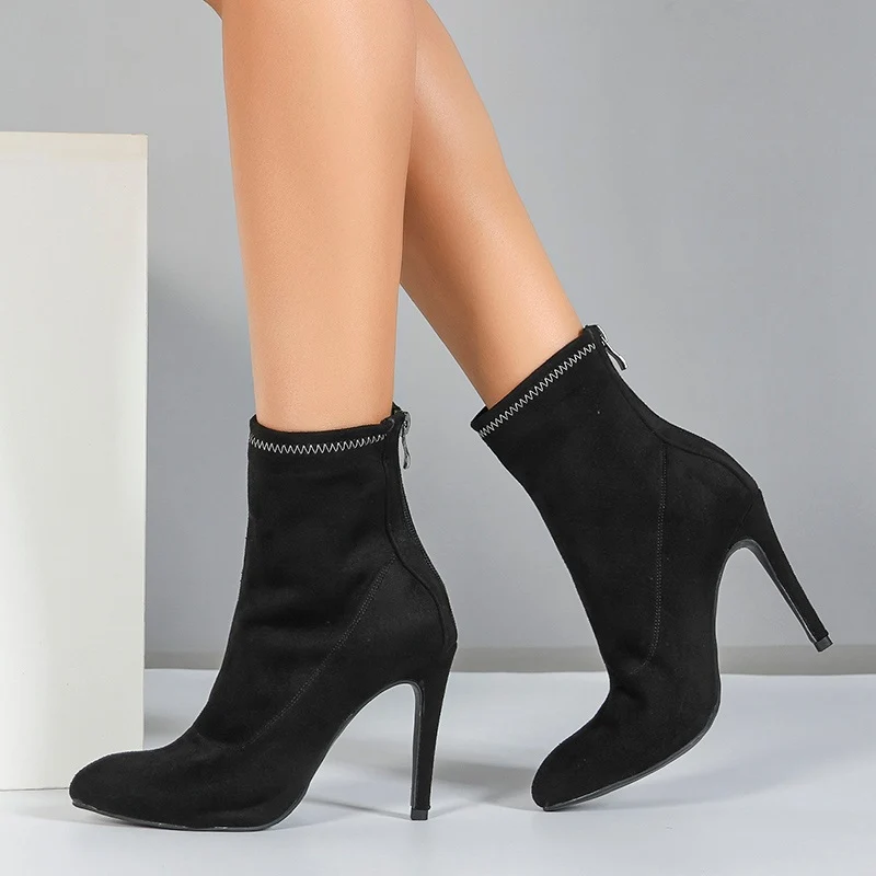 Women's Rubber Sole 11cm Slim High Heel Salsa Jazz Dance Shoes Heels Dance Boots