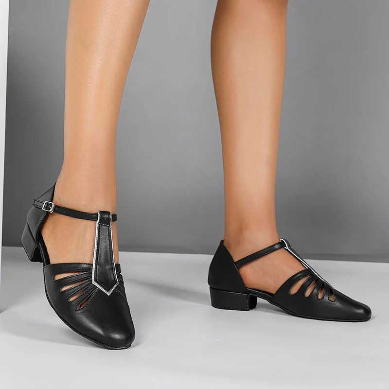 Women's  T-strap Suede Sole 3cm Heels Modern Shoes Ballroom Dance Shoes