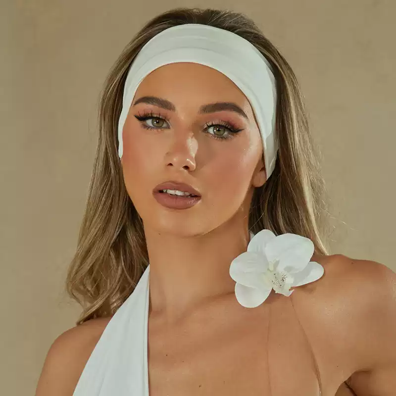 Women's White Cotton Dance Headband