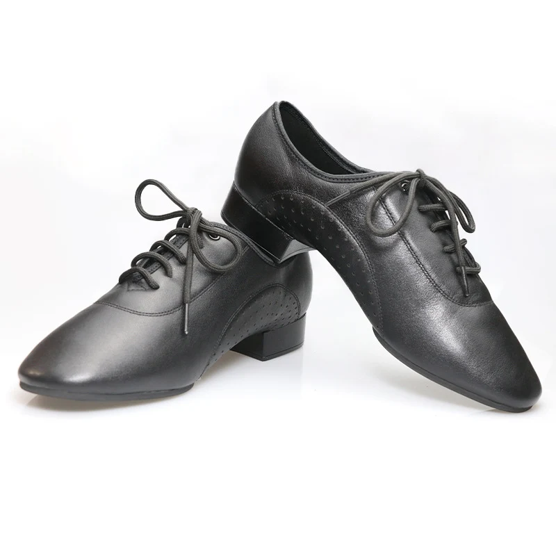 Men's 2.5cm Black Leatherette Heels Ballroom Dance Shoes