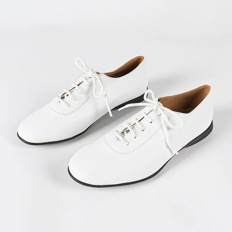 Men's 2cm White Leatherette Heels Ballroom Dance Shoes