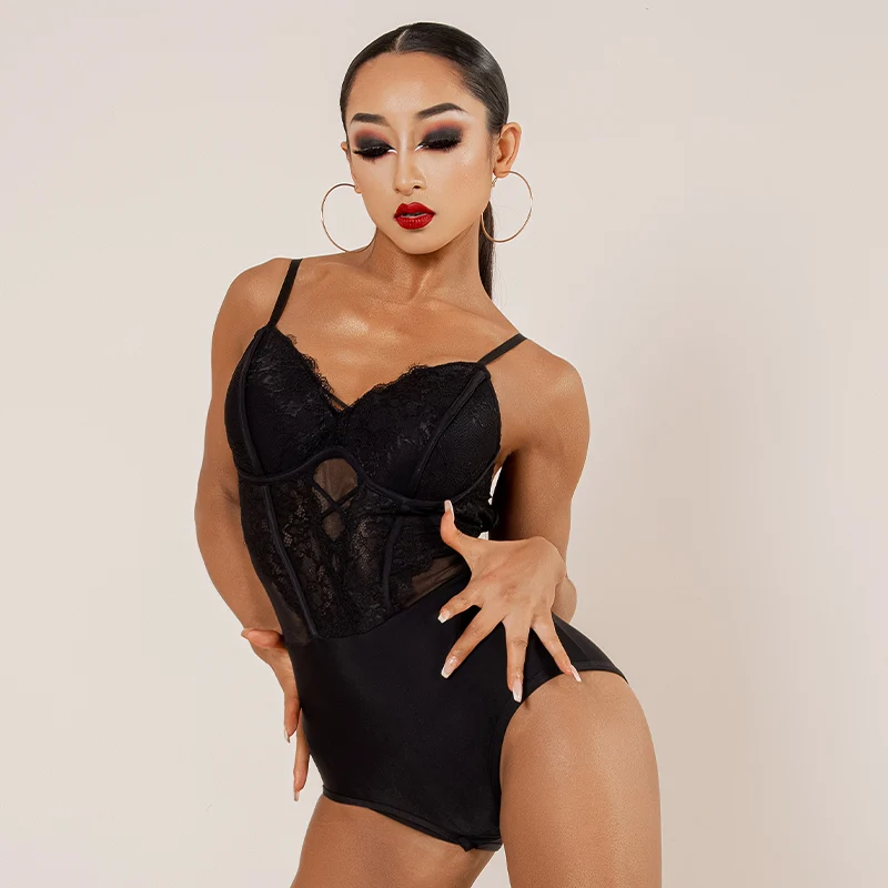 YES Women's Tassel DanceWear Training Performance Bodysuits