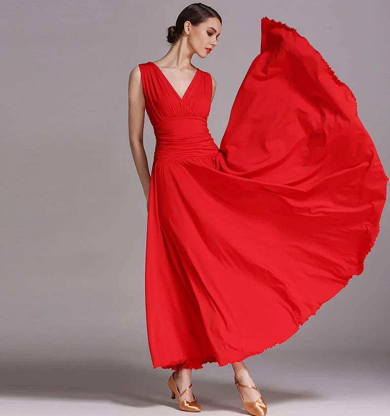 Women's V-neck Morden Dress Ballroom Dance Dress Swing Dress Training Performance