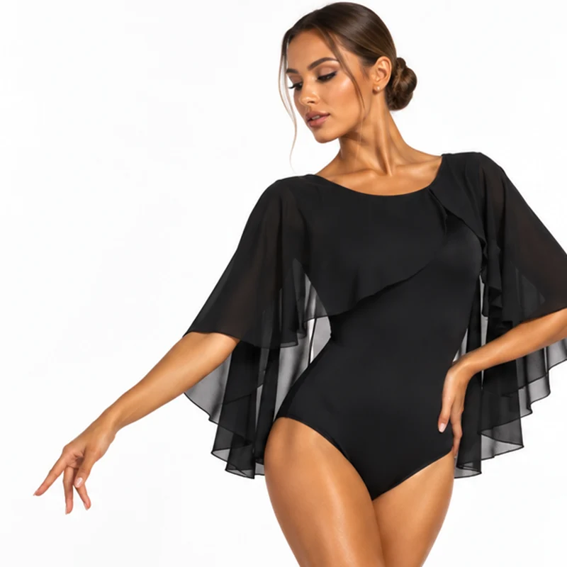 YZY Women's V-neck Latin Dance Tops Ballroom Dance Wear