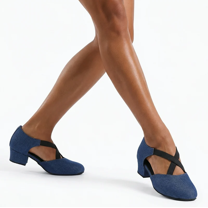 Women's Demin 3.5cm Heels Ballroom Swing Dance Shoes